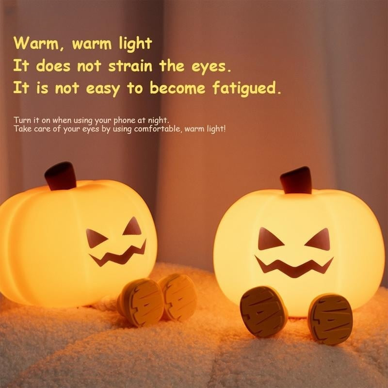 🎃 Light Up Your Halloween✨ Ultimate Pumpkin Night Light - For Cozy, Festive Atmosphere All Night Long!
