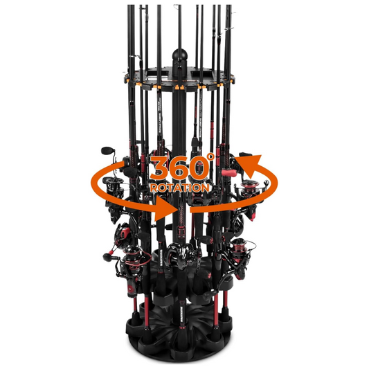 Pro Angler’s Gear Station-V16 Fishing Rod Rack With Rotating Base