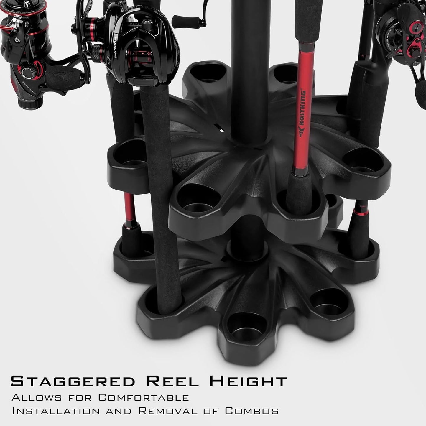 Pro Angler’s Gear Station-V16 Fishing Rod Rack With Rotating Base