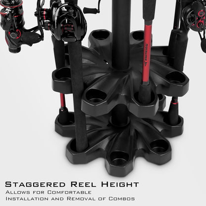 Pro Angler’s Gear Station-V16 Fishing Rod Rack With Rotating Base