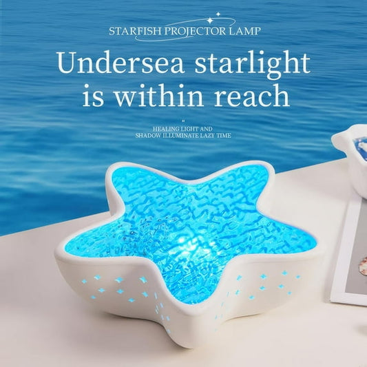 Ocean Wave Projector Light, 7 Colors Rechargeable Starfish Night Light for Kids