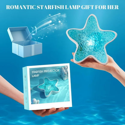 Ocean Wave Projector Light, 7 Colors Rechargeable Starfish Night Light for Kids