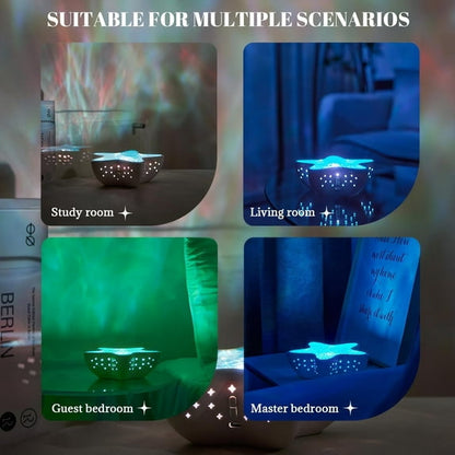Ocean Wave Projector Light, 7 Colors Rechargeable Starfish Night Light for Kids